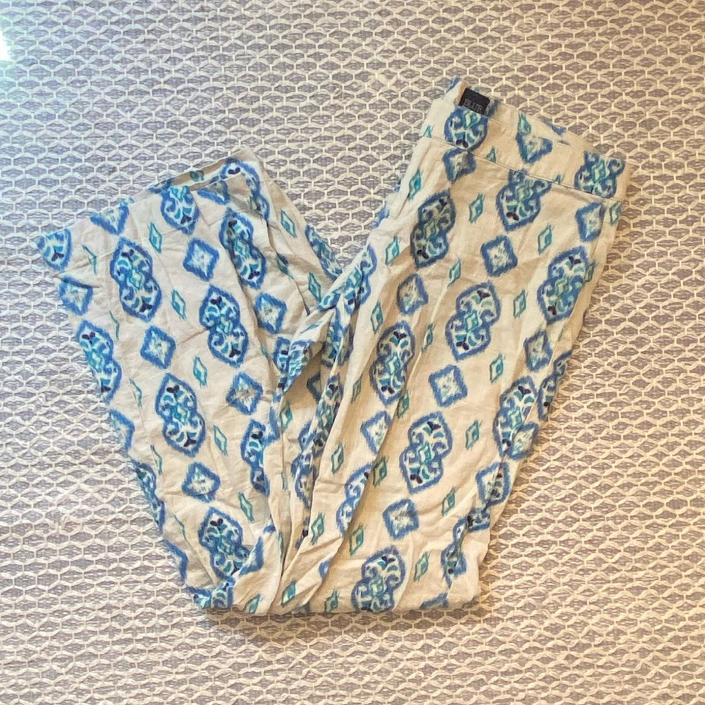 Saks OFF 5th white and blue patterned pants
